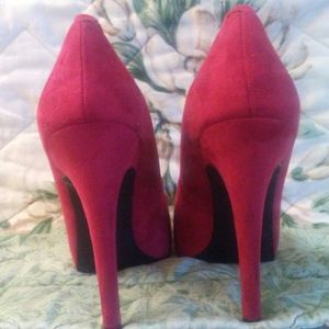 BCBGeneration Red Suede platform heels